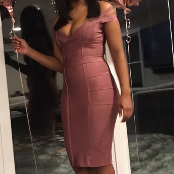 Fashion Nova Mauve Bandage Dress. - Picture 7 of 8